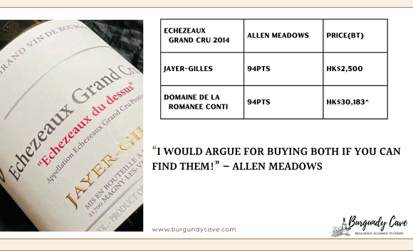 Equal Score to DRC, only 8% of the price: Jayer-Gilles Echezeaux 2014 & 2015