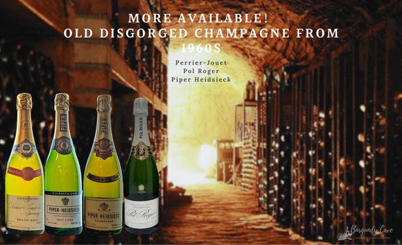 More Available! Old Disgorged Champagne from 1960s, Perrier-Jouet, Pol Roger, Piper Heidsieck