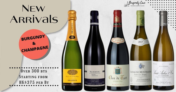 New Arrival This Week, Over 300 bts of Burgundy and Champagne Starting from HK$375 per Bt