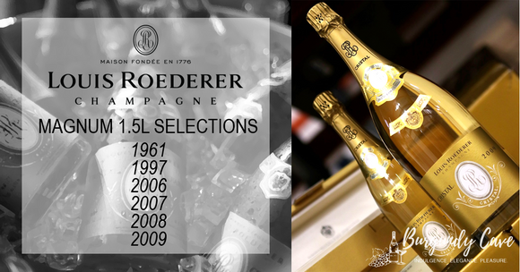 Louis Roederer Cristal MAGNUMS 1.5L from 1961 to 2009, From HK$3,750/Bt+