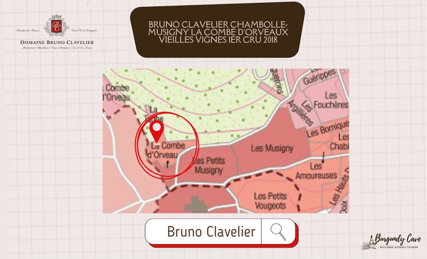 Up to 94pts, Bordering Le Musigny: Bruno Clavelier Chambolle-Musigny La Combe d'Orveaux VV 1er Cru 2018
