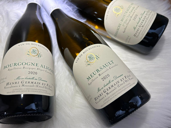 In Stock, Back Vintage Henri Germain Aligote, Meursault and Chassagne-Montrachet Morgeot